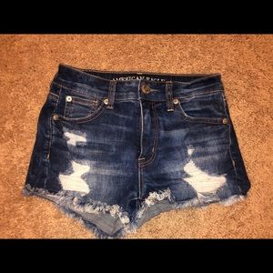 American Eagle Acid Wash hi-rise shortie
